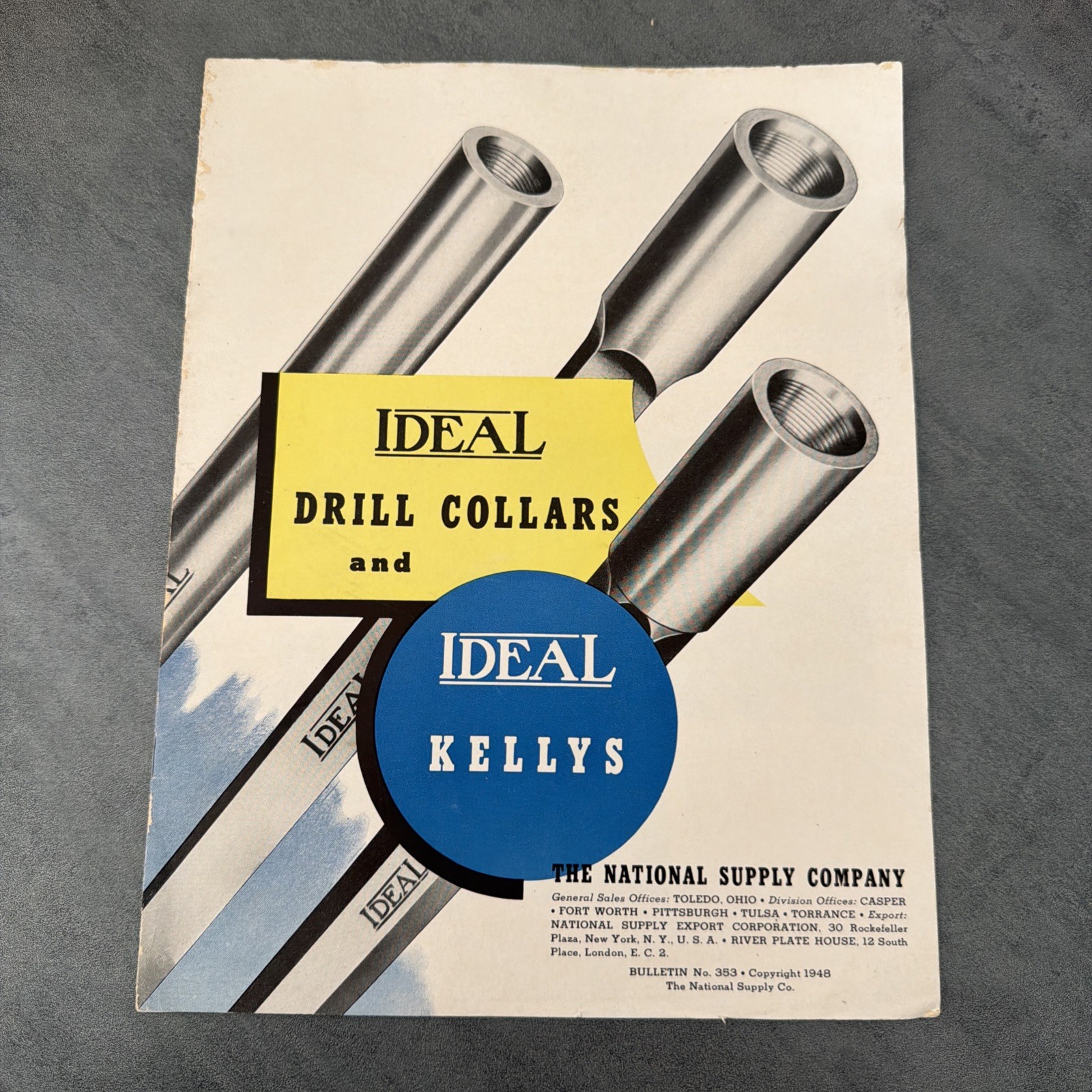 VTG 1948 National Supply Co Ideal Drill Collars & Kellys Manual Bulletin No. 353 VTG 1948 National Supply Co Ideal Drill Collars & Kellys Manual Bulletin No. 353