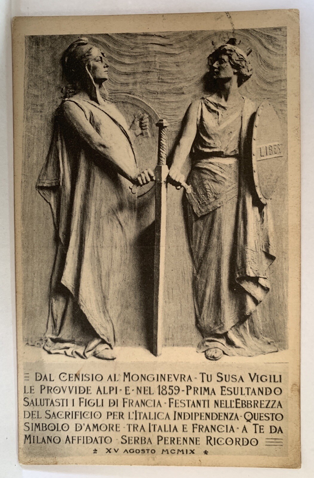 Postcard Susa Cenisio Monginevo Monginevra