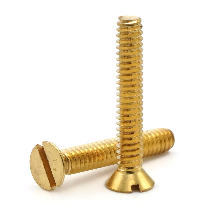 #6-32 | Brass Slotted Flat Head Machine Screws - Select Length & Qty