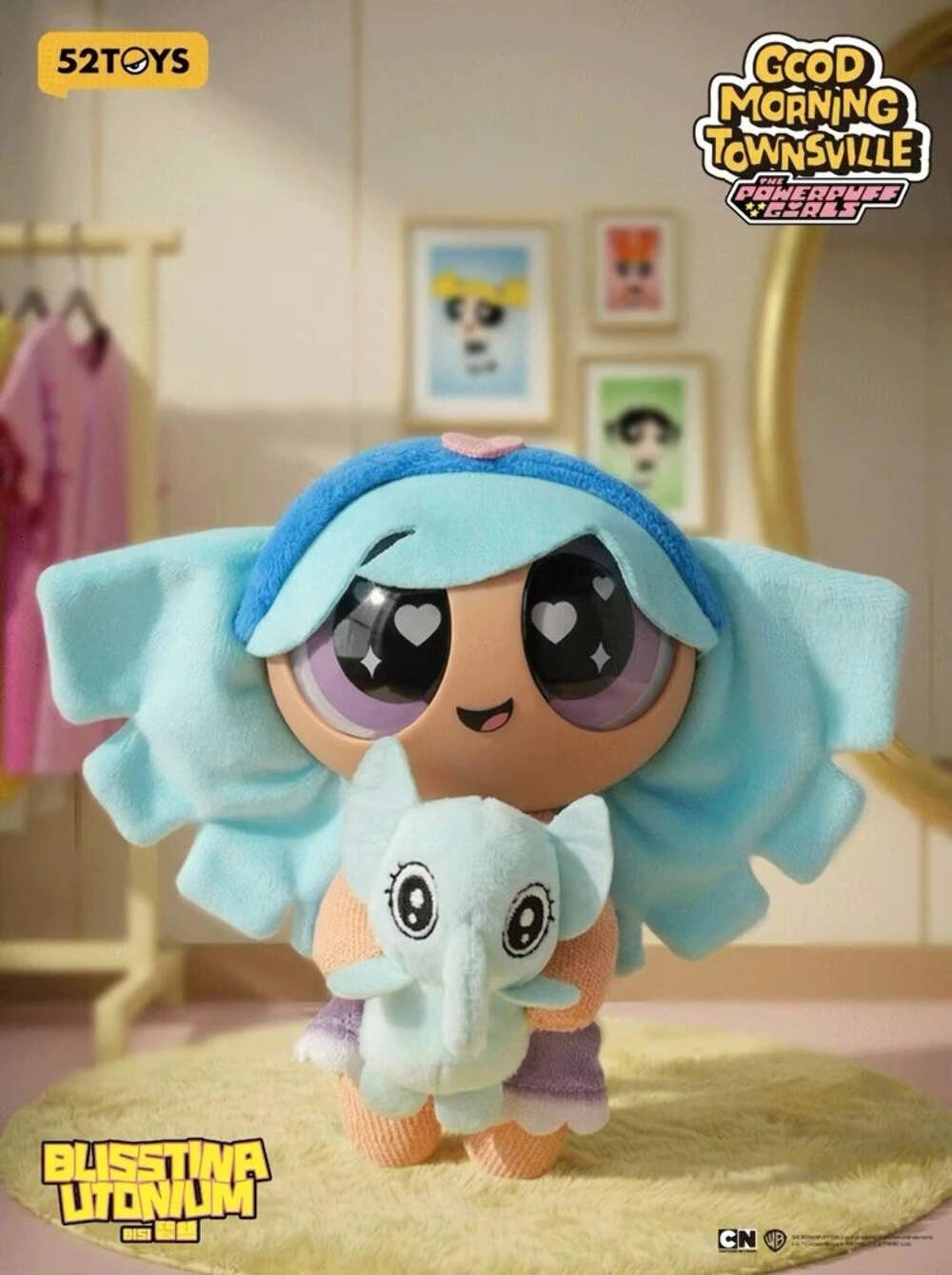 Genuine The Powerpuff Girls Good Morning Town Keychain Blind Box Vinyl Plush