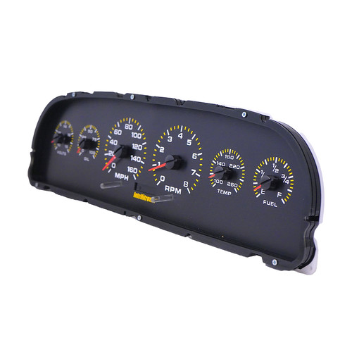 1960-1963 Chevy Truck Analog gauge cluster replacement, Black Faceplate