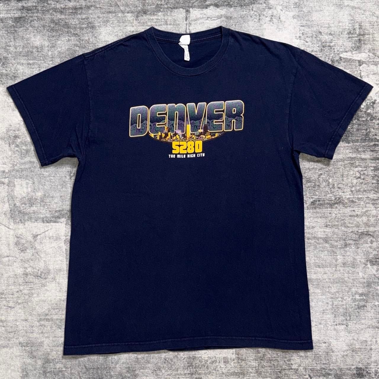 Delta Pro Weight Denver 5280 T-Shirt Size L Navy Blue Skyline Graphic Delta Pro Weight Denver 5280 T-Shirt Size L Navy Blue Skyline Graphic