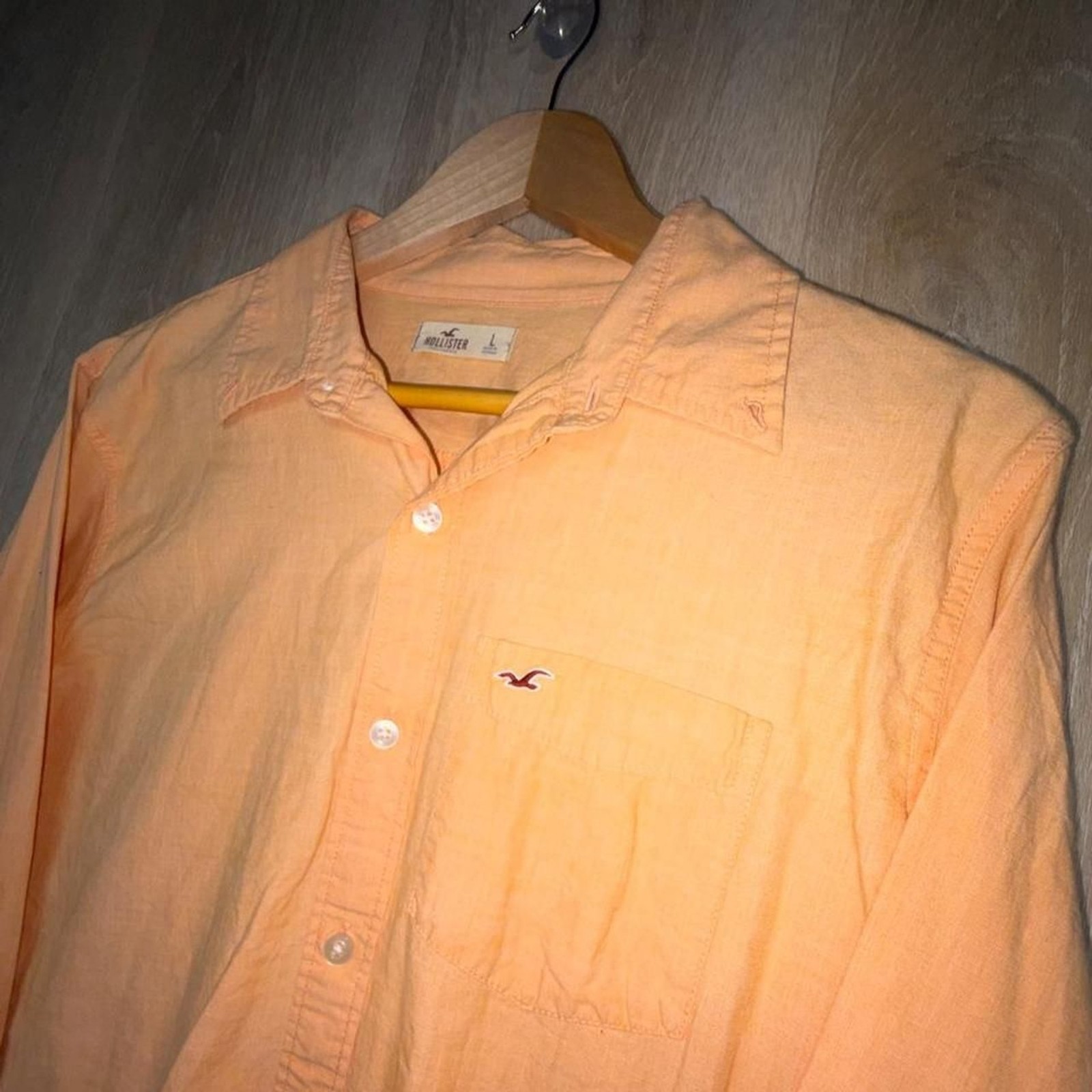 Hollister-co Men\'s Orange Shirt Hollister-co Men\'s Orange Shirt