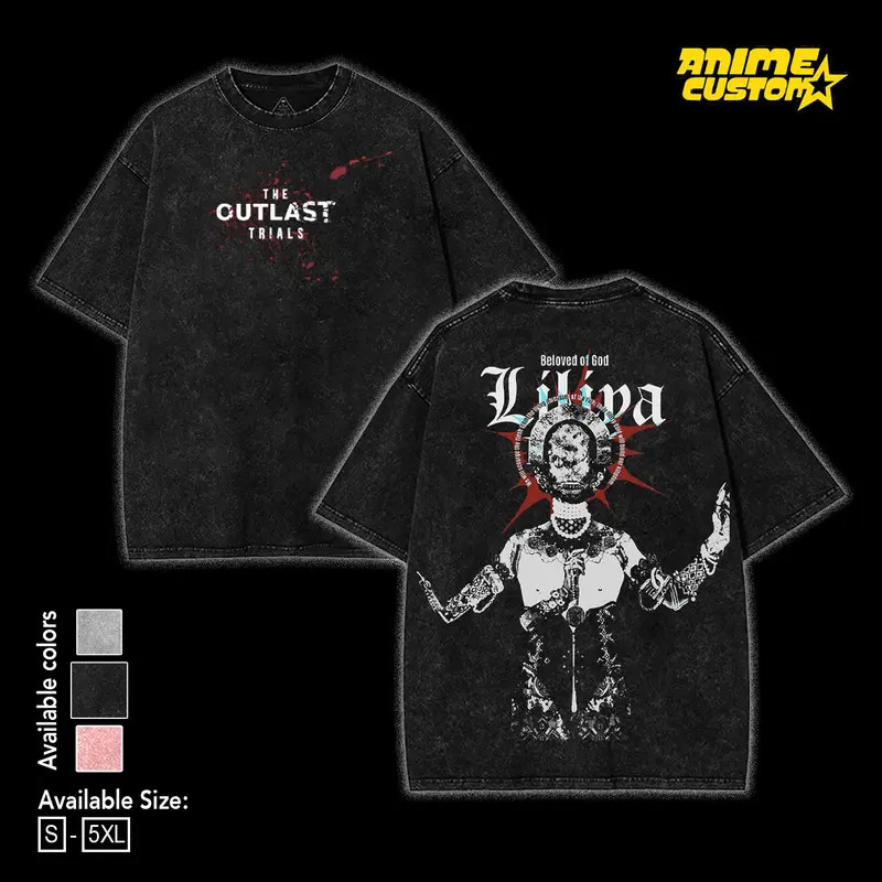 Liliya Bogomolova The Outlast Trial Cotton T-Shirt Dark Anime Streetwear T-Shirt