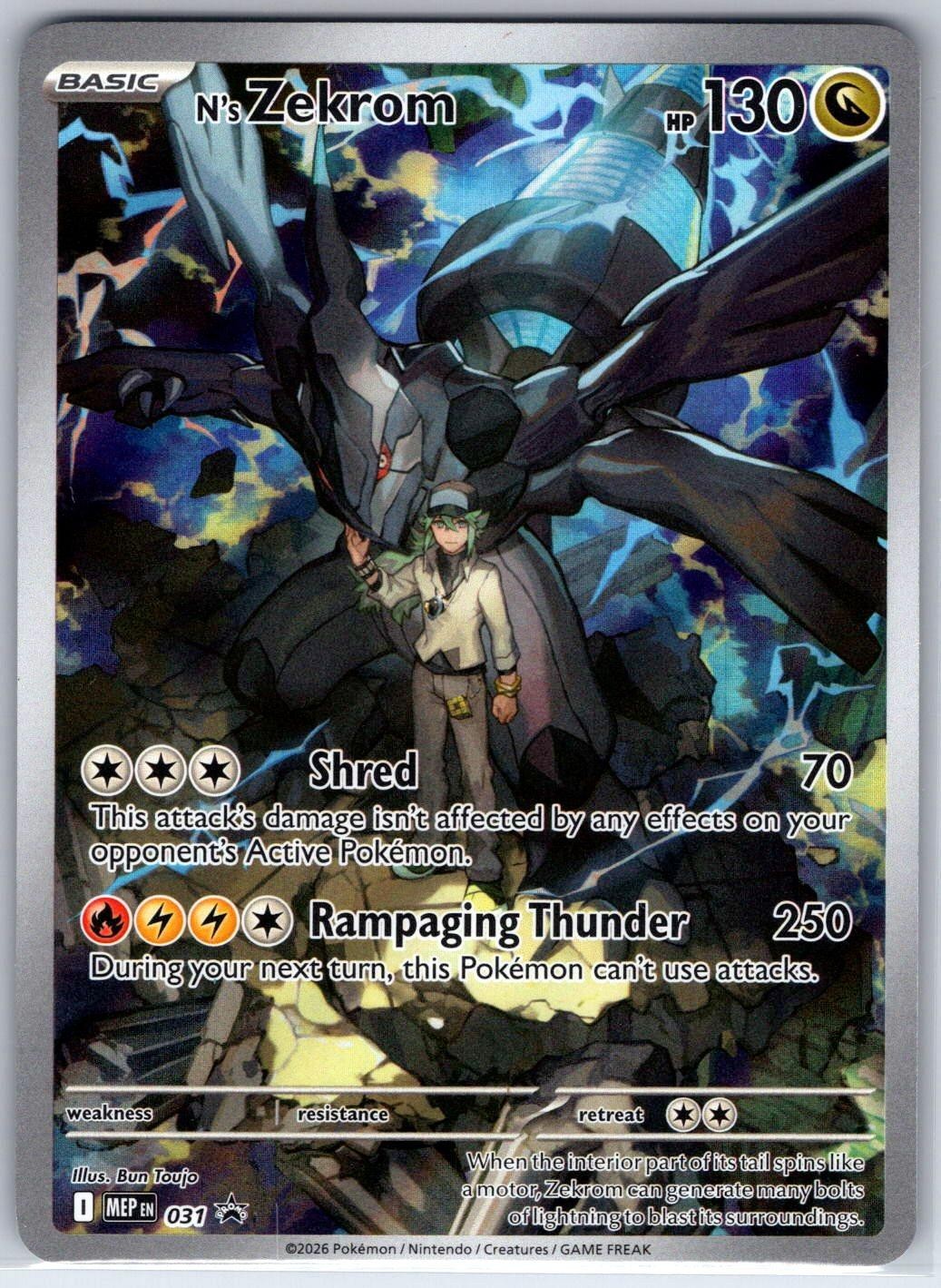 N\'s Zekrom 031 ME: Mega Evolution Promo Holo Promo Pokemon NM CC-02