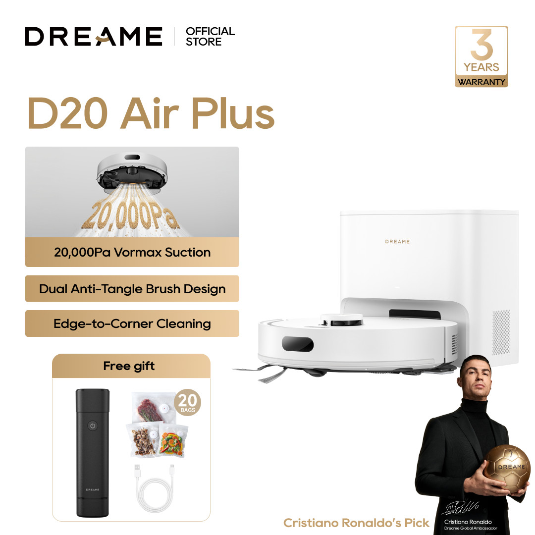 DREAME D20 Air Plus White Robot Vacuum Deep Carpet Cleaning｜New
