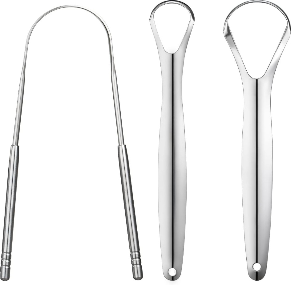 YLYL 3 PCS Metal Tongue Scraper Stainless Steel Adults New