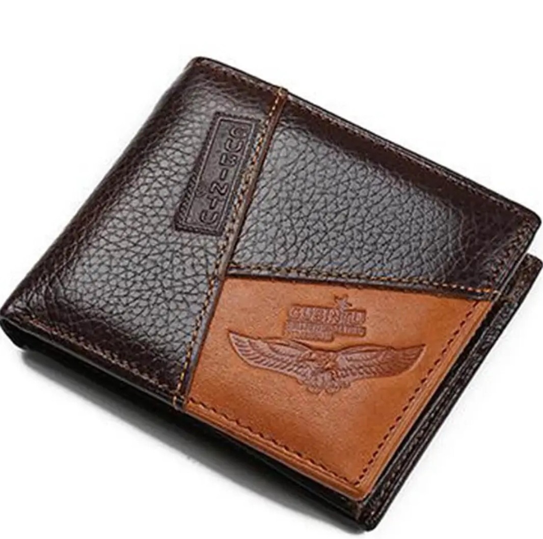 Carteras Para Hombre Billetera Portabilletes en Piel de Cuero Monedero Tarjetero