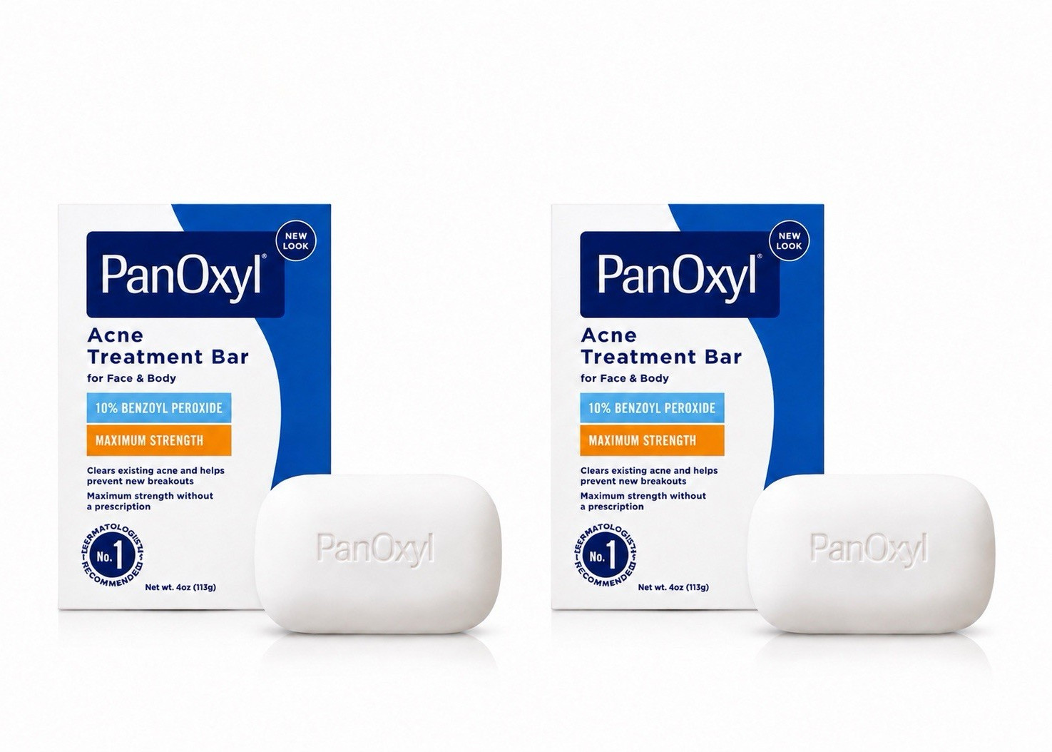 2PACK PanOxyl Acne Treatment Bar 10% Benzoyl Peroxide – Maximum Strength – 4 oz