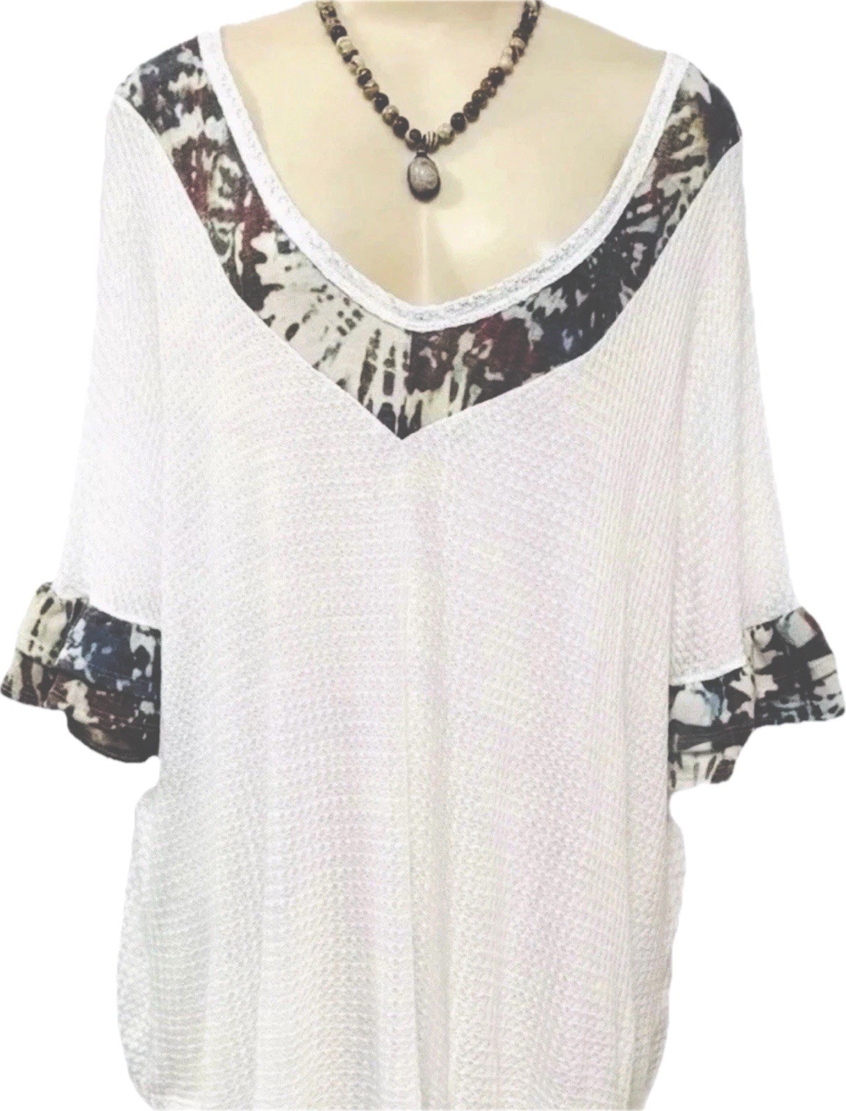 NEW womens plus top size 3x Fall boho blouse party shirt work tunic gorgeous NWT