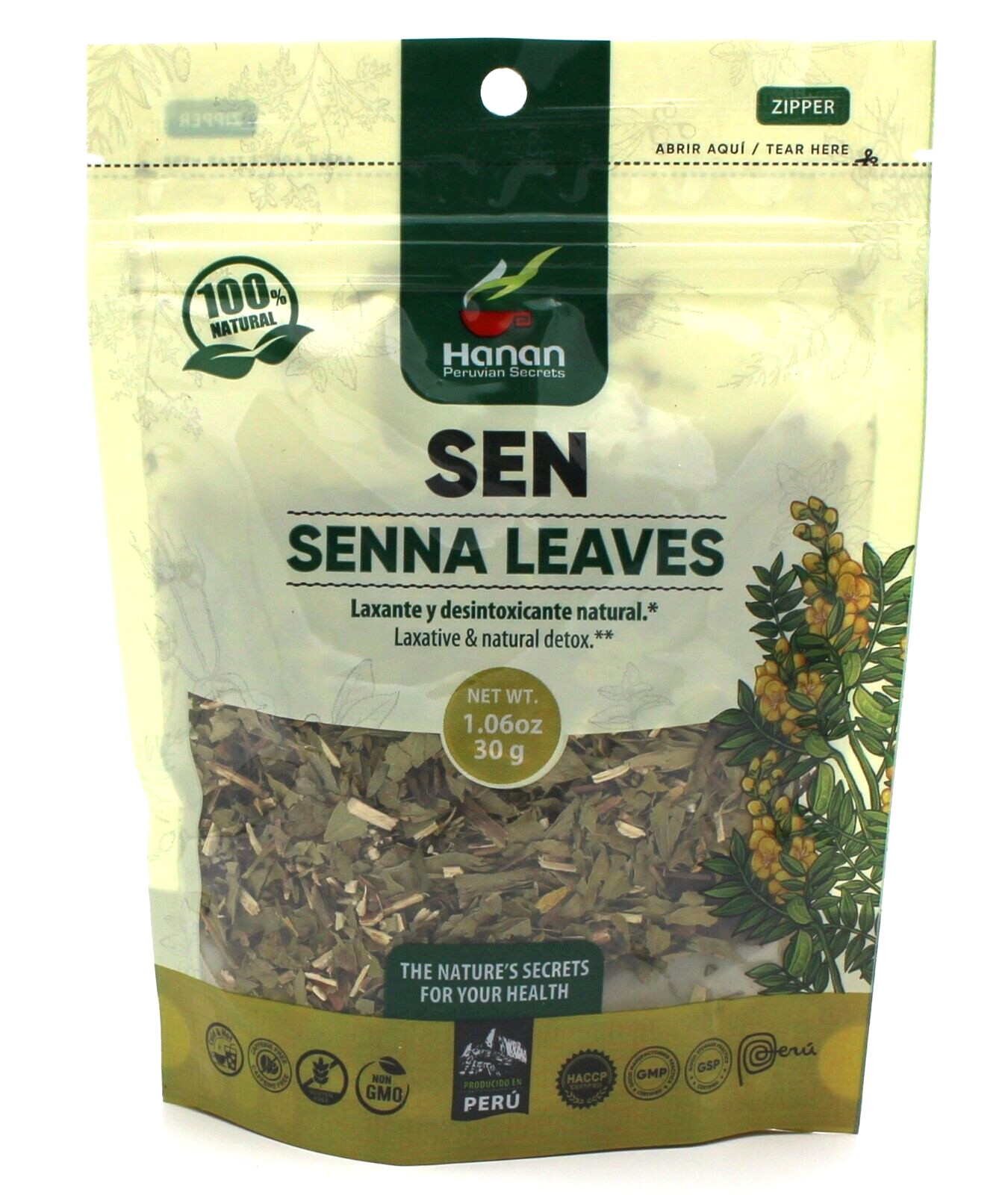 Hoja de Sen Hierba (Senna Leaves) 30 grs (Hanan) Hoja de Sen Hierba (Senna Leaves) 30 grs (Hanan)