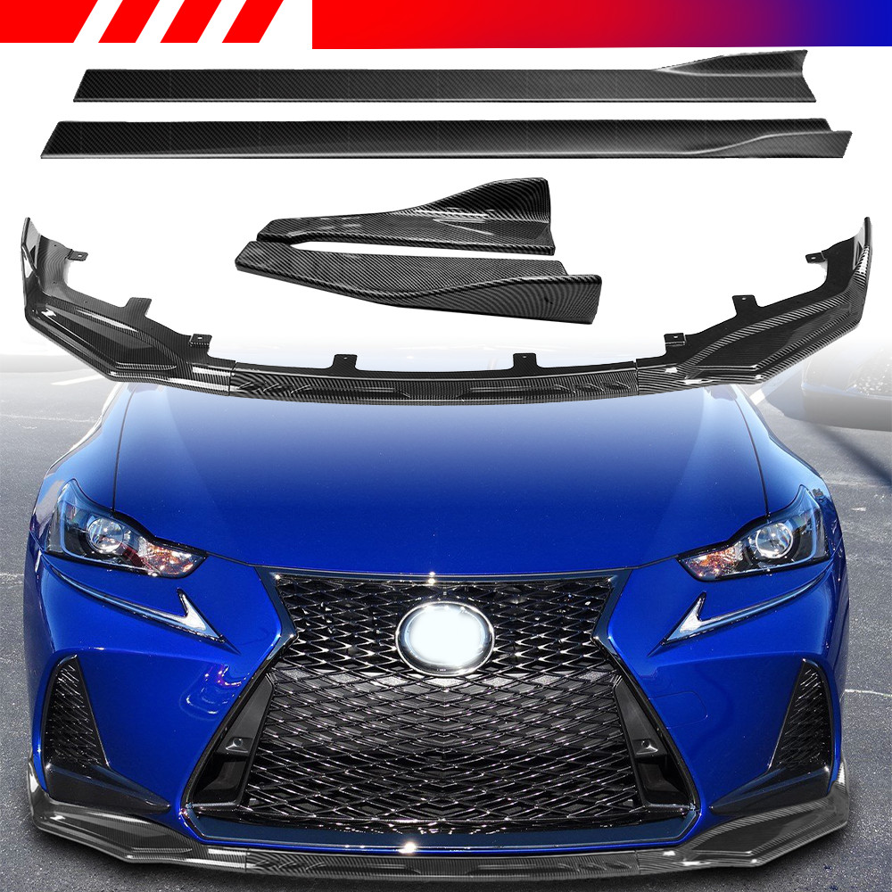 Carbon Style For Lexus IS F Sport 2017-2020 Front Rear Bumper Lip Side SKirts