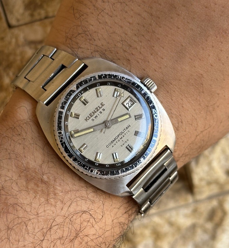 Vintage Kienzle Swiss Cosmopolitan Automatic Skin Diver Watch Boxed 38mm Date