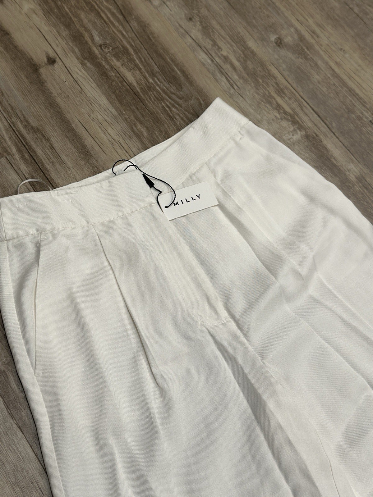 Milly Noelani Linen Blend Wide Leg Pleated Pants White 20PP80 Size 2 NWT * Milly Noelani Linen Blend Wide Leg Pleated Pants White 20PP80 Size 2 NWT *
