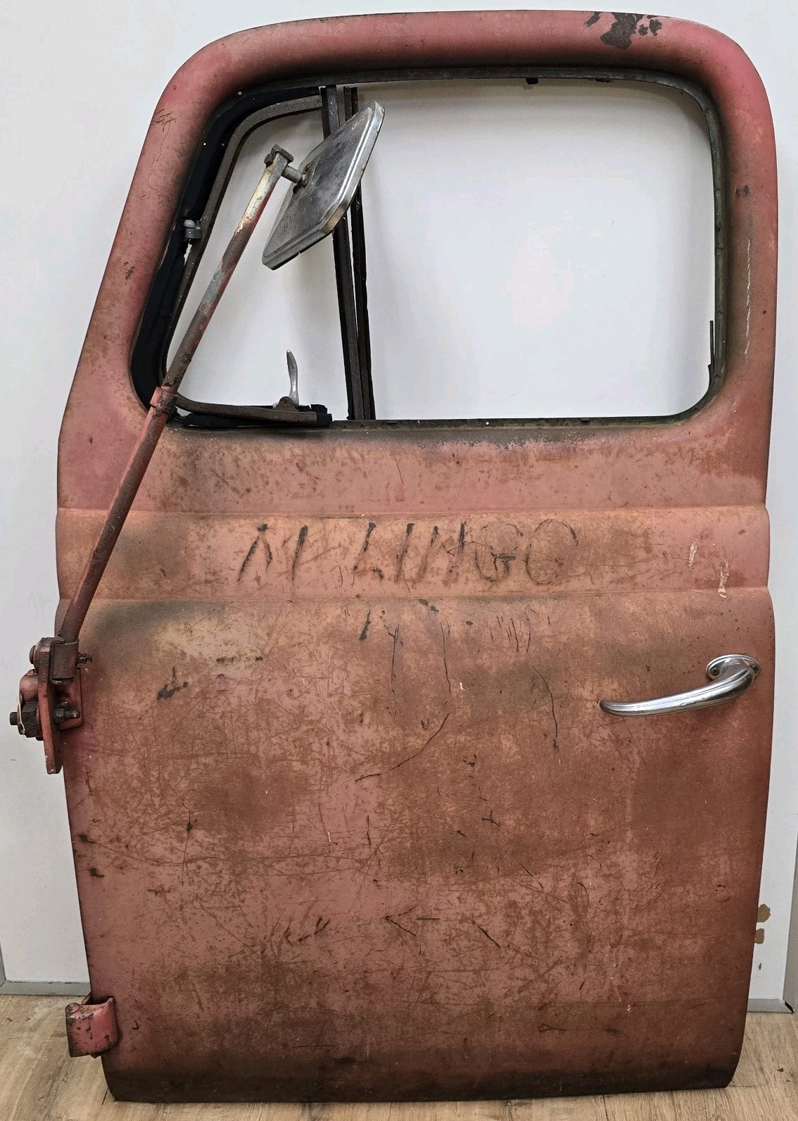 50's Chevy  GMC Truck Driver Side Door Original Patina Mirror Window Rat Rod 