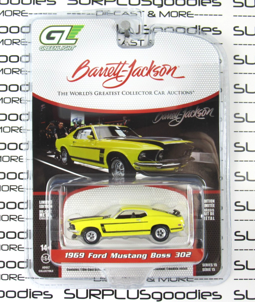 2025 Greenlight 1:64 Barrett-Jackson R15: 1969 FORD MUSTANG BOSS 302 #37320-B