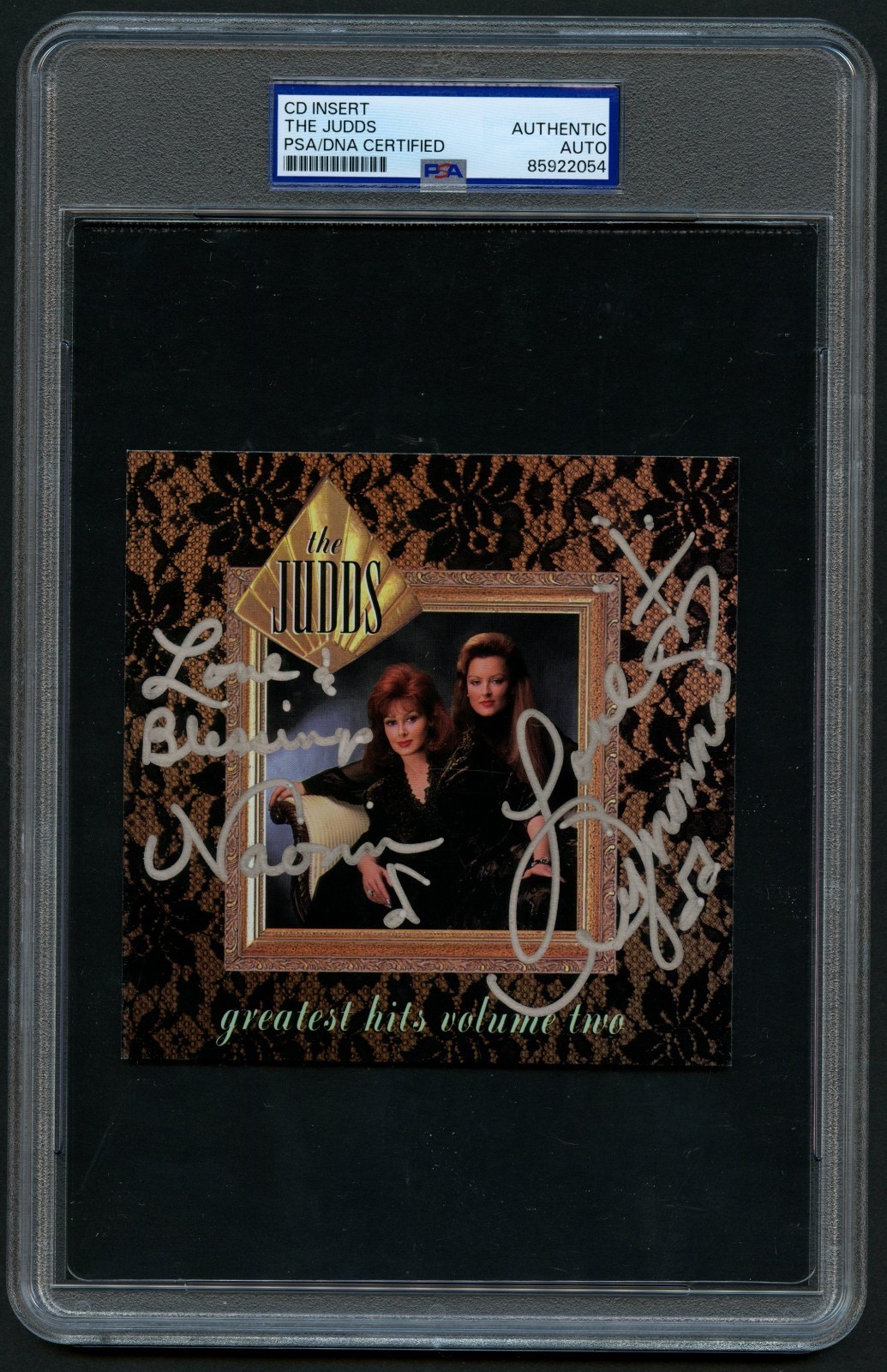 The Judds signed autograph 4.5x4.5 CD Insert Singer PSA Slabbed