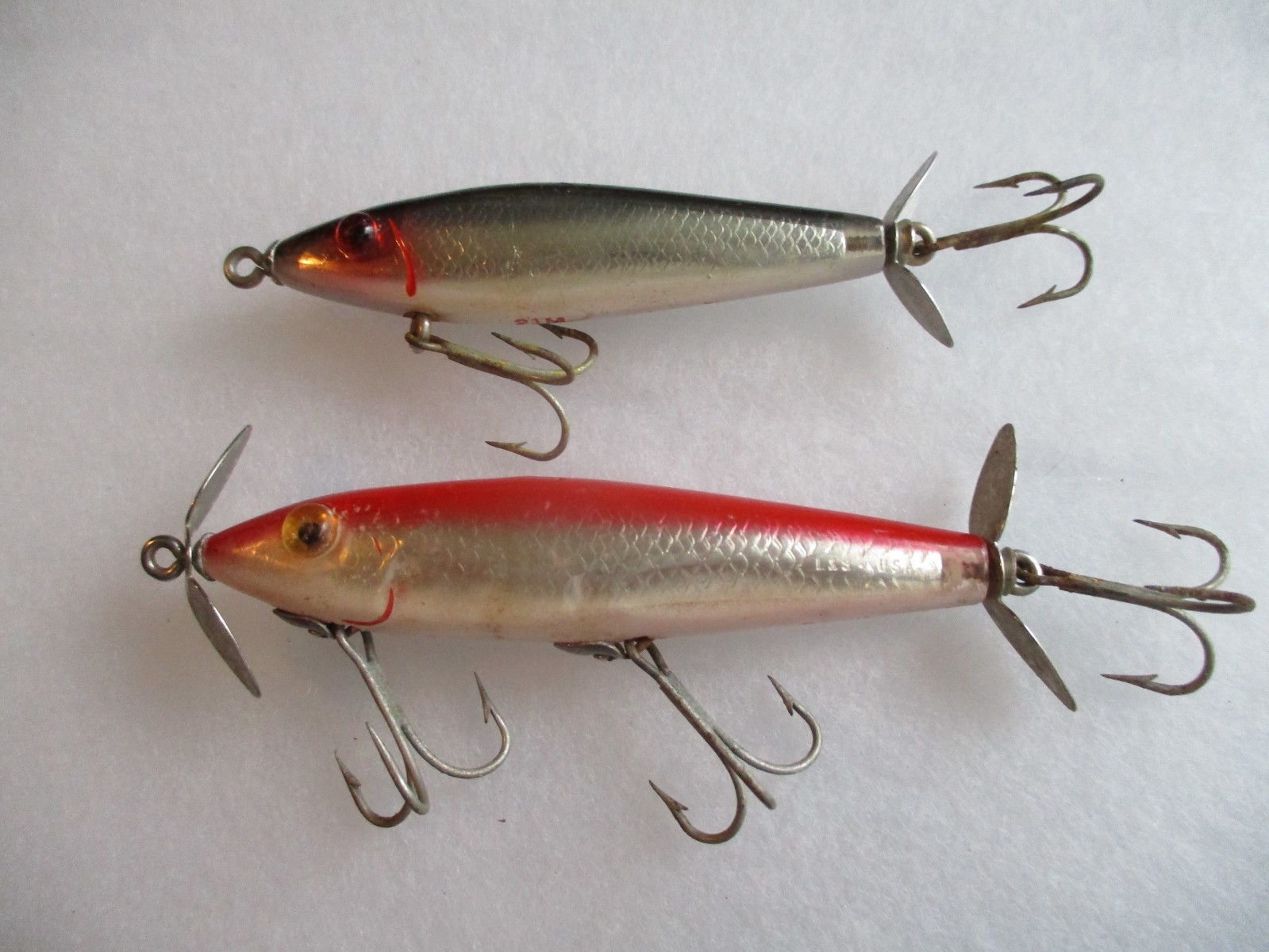 Lot of (2) Vintage L&S Topwater Mirr O lures, 3\ Lot of (2) Vintage L&S Topwater Mirr O lures, 3\