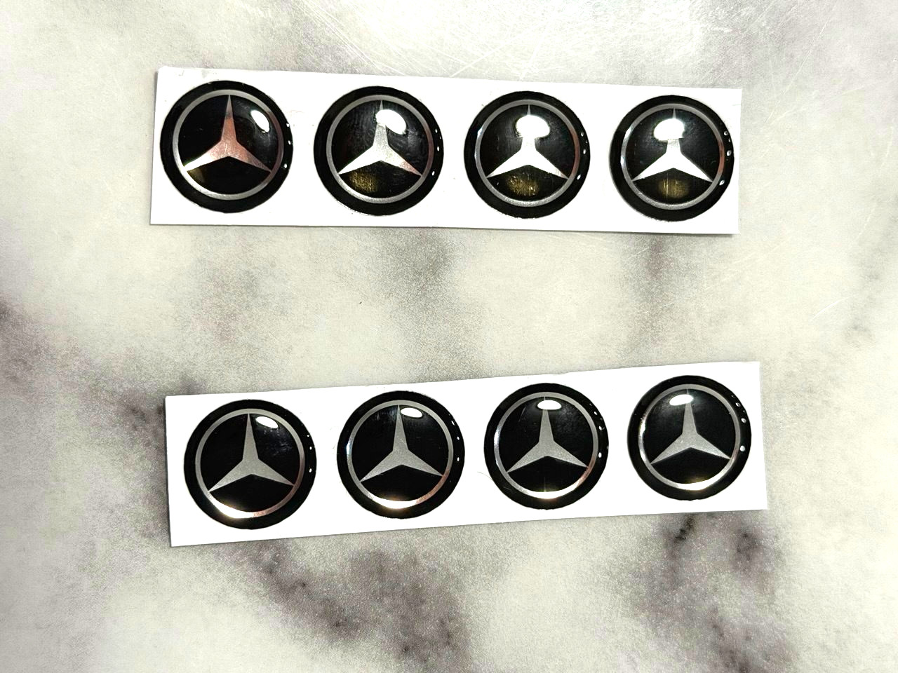 8 x EPOXY Emblem Sticker Replacement for Mercedes 14mm