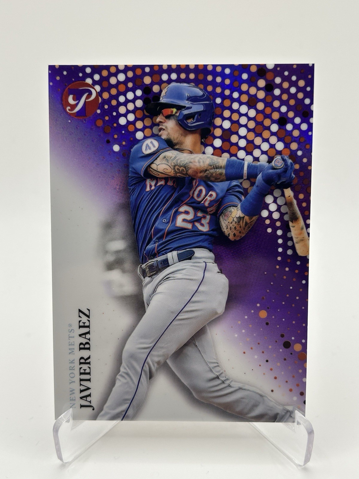 2022 Topps Pristine Javier Báez #162 Purple Refractor /99 New York Mets