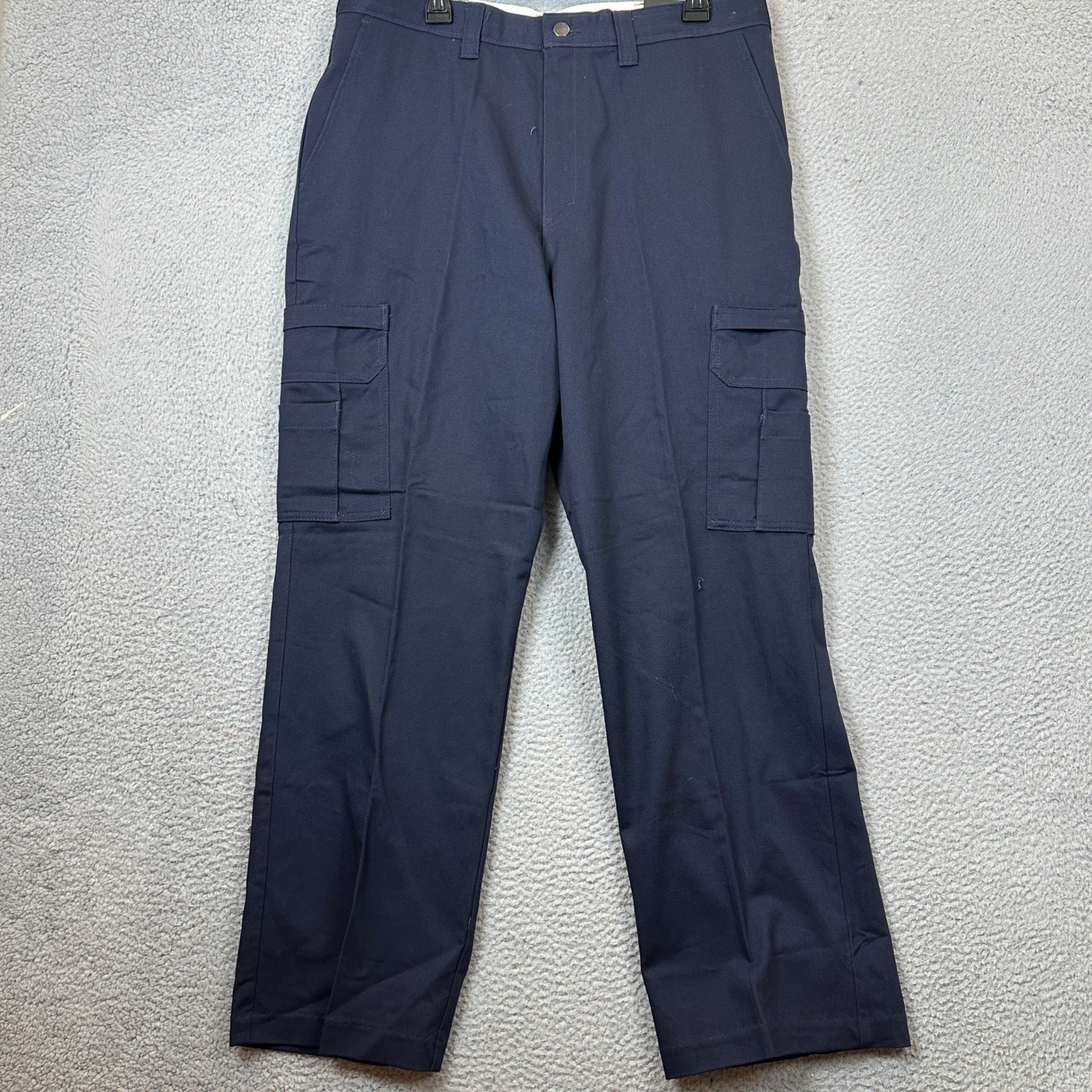 NEW Dickies Pants Men 36X32 Cargo Dark Blue Workwear Utility Flat Front Straight