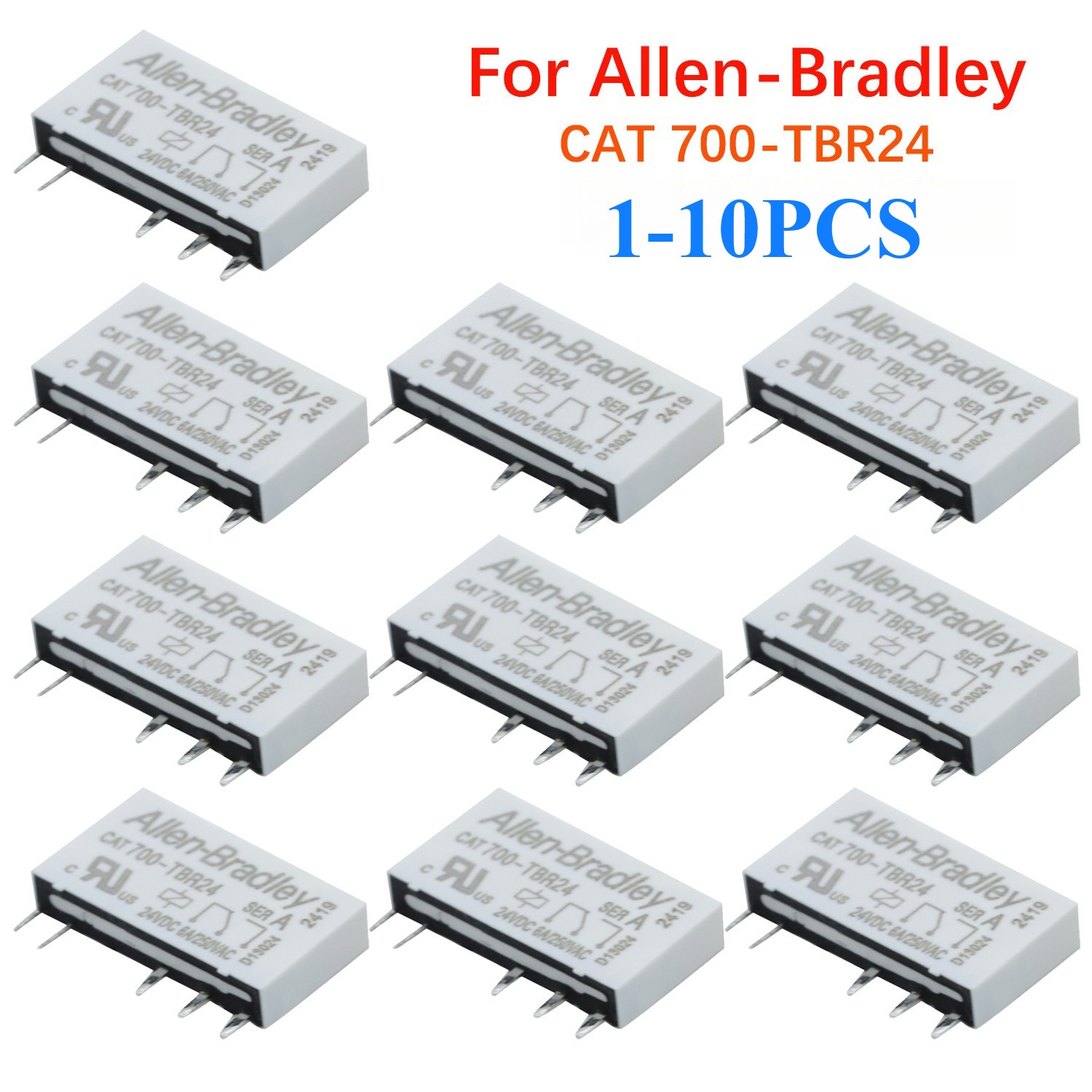 Lots 6A 250VAC 24VDC 5-Pins Replace For Allen-Bradley CAT 700-TBR24 Power Relay Lots 6A 250VAC 24VDC 5-Pins Replace For Allen-Bradley CAT 700-TBR24 Power Relay