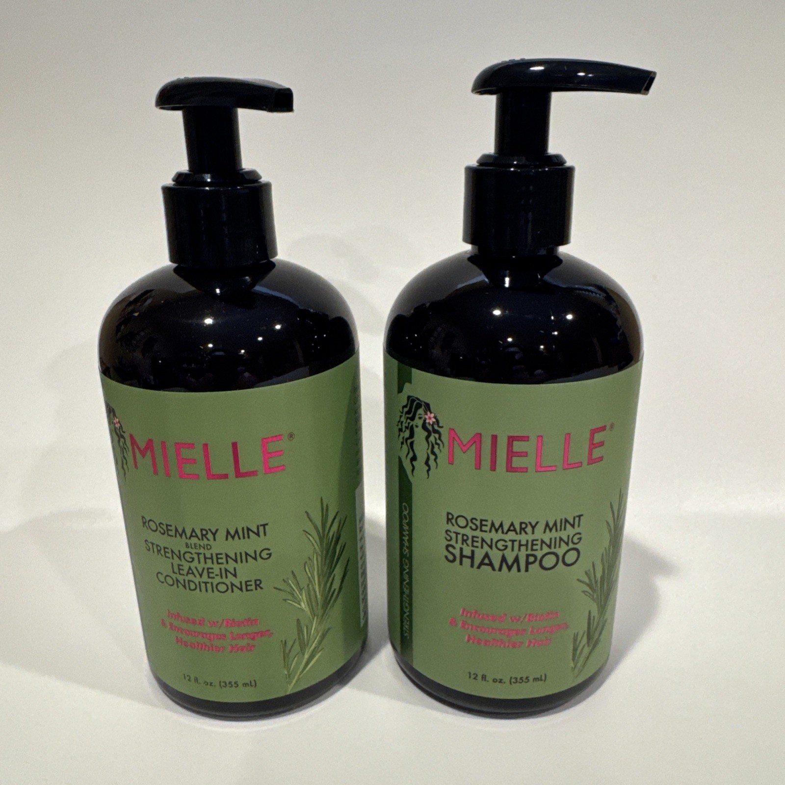 Mielle Organics Rosemary Mint Strengthening Shampoo and Conditioner 12 Ounces Mielle Organics Rosemary Mint Strengthening Shampoo and Conditioner 12 Ounces