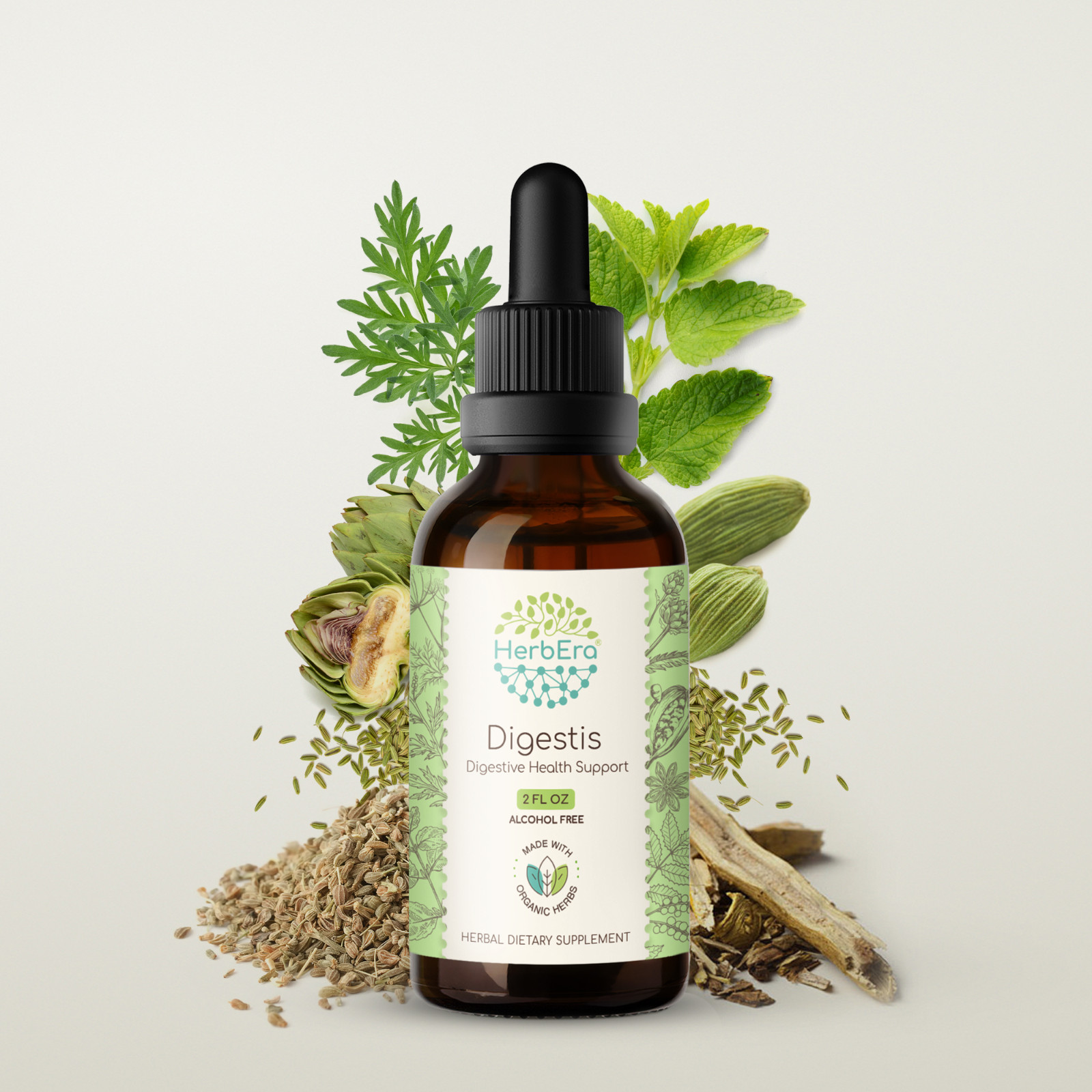HerbEra Digestis Alcohol-FREE Tincture. Digestive Health Suppor HerbEra Digestis Alcohol-FREE Tincture. Digestive Health Suppor