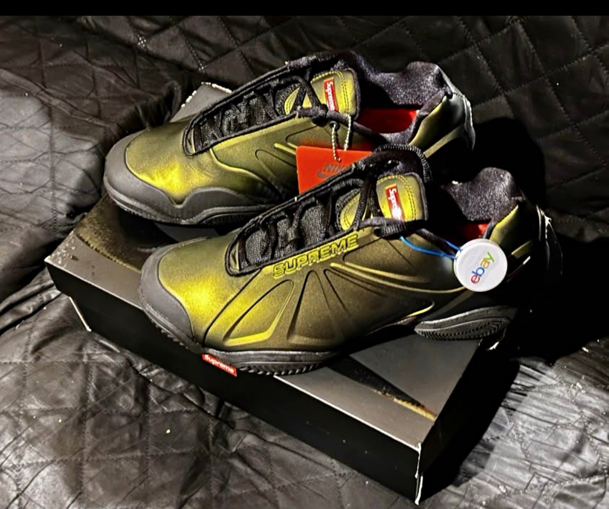 Nike Supreme x Nike Air Zoom Courtposite Low Top Lace-Up Basketball Green/Gold