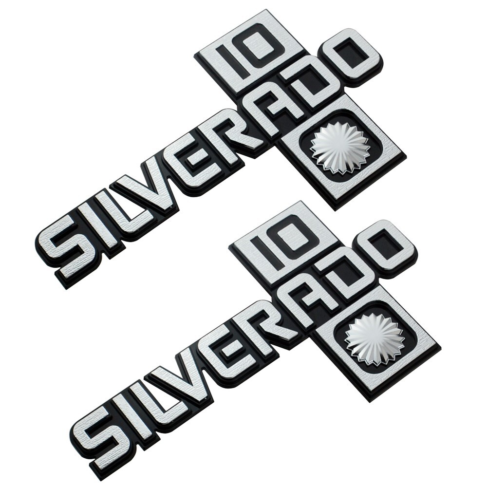 2Pc Fender Emblem Badge Fits for 81-88 Trucks Silverado “10” 14026453
