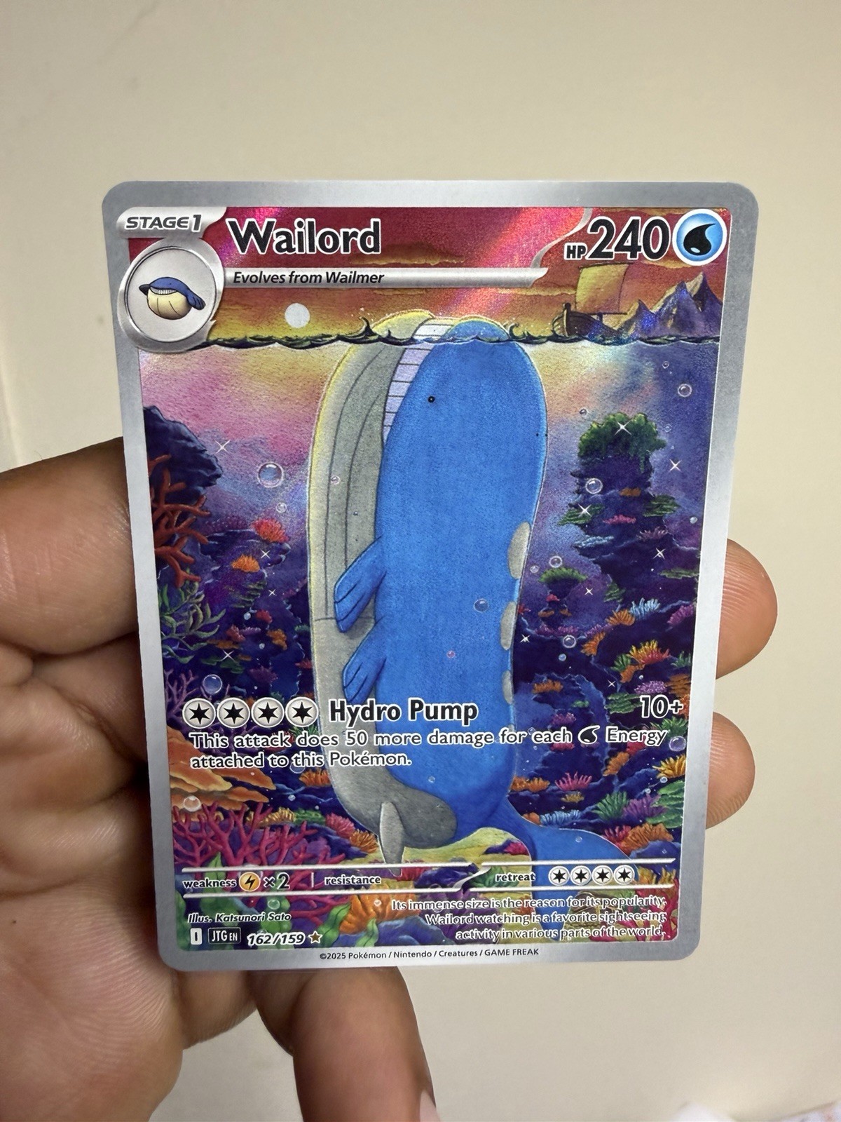 Wailord SV09: Journey Together 162/159 Illustration Rare NM Pokemon Wailord SV09: Journey Together 162/159 Illustration Rare NM Pokemon
