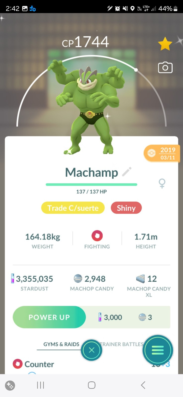 Pokemon Machamp Shiny 2019 Lucky