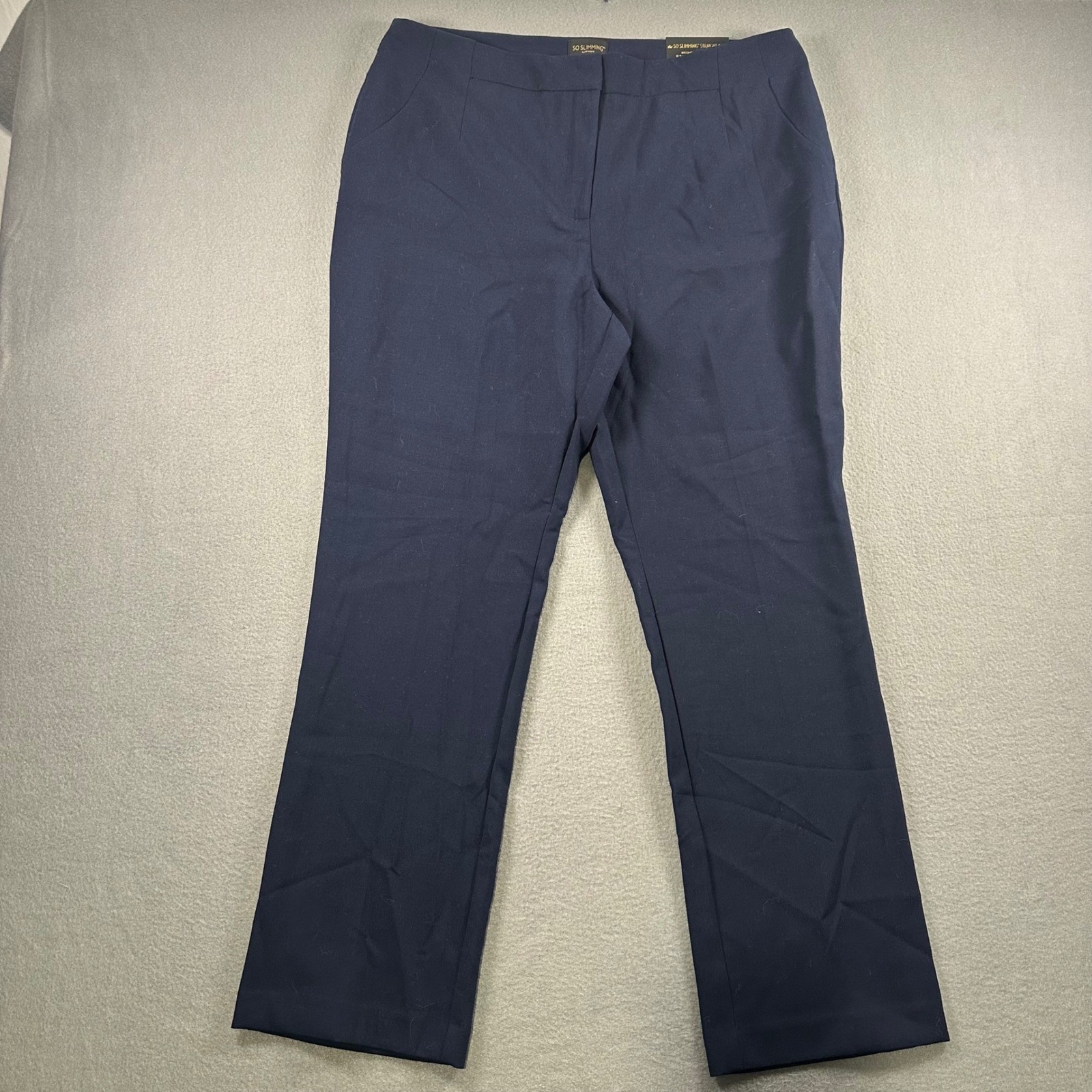 Chico\'s So Slimming Manhattan Trouser Deep Navy Blue Straight Leg Pant 2.5 Short