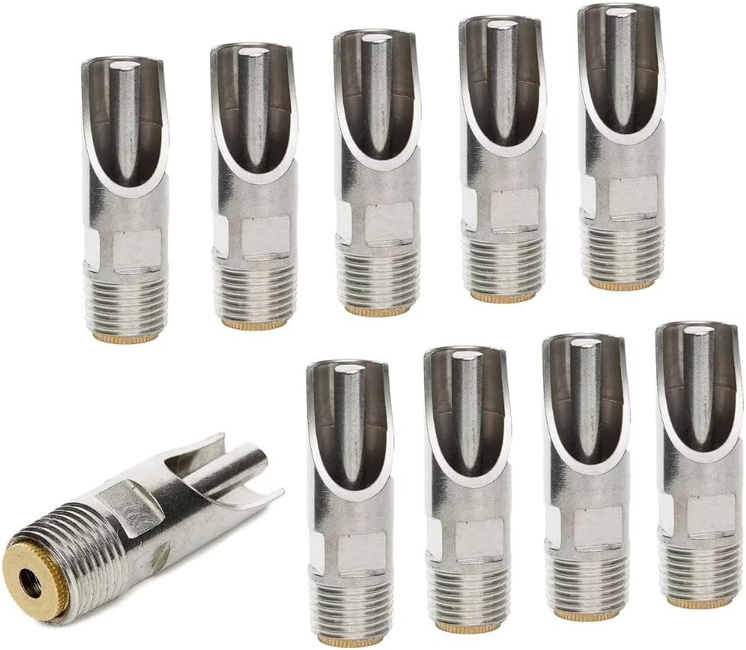 Baimeixun Pack De 10 Bebederos Automaticos De Tetina Para Cerdos De Acero Ino