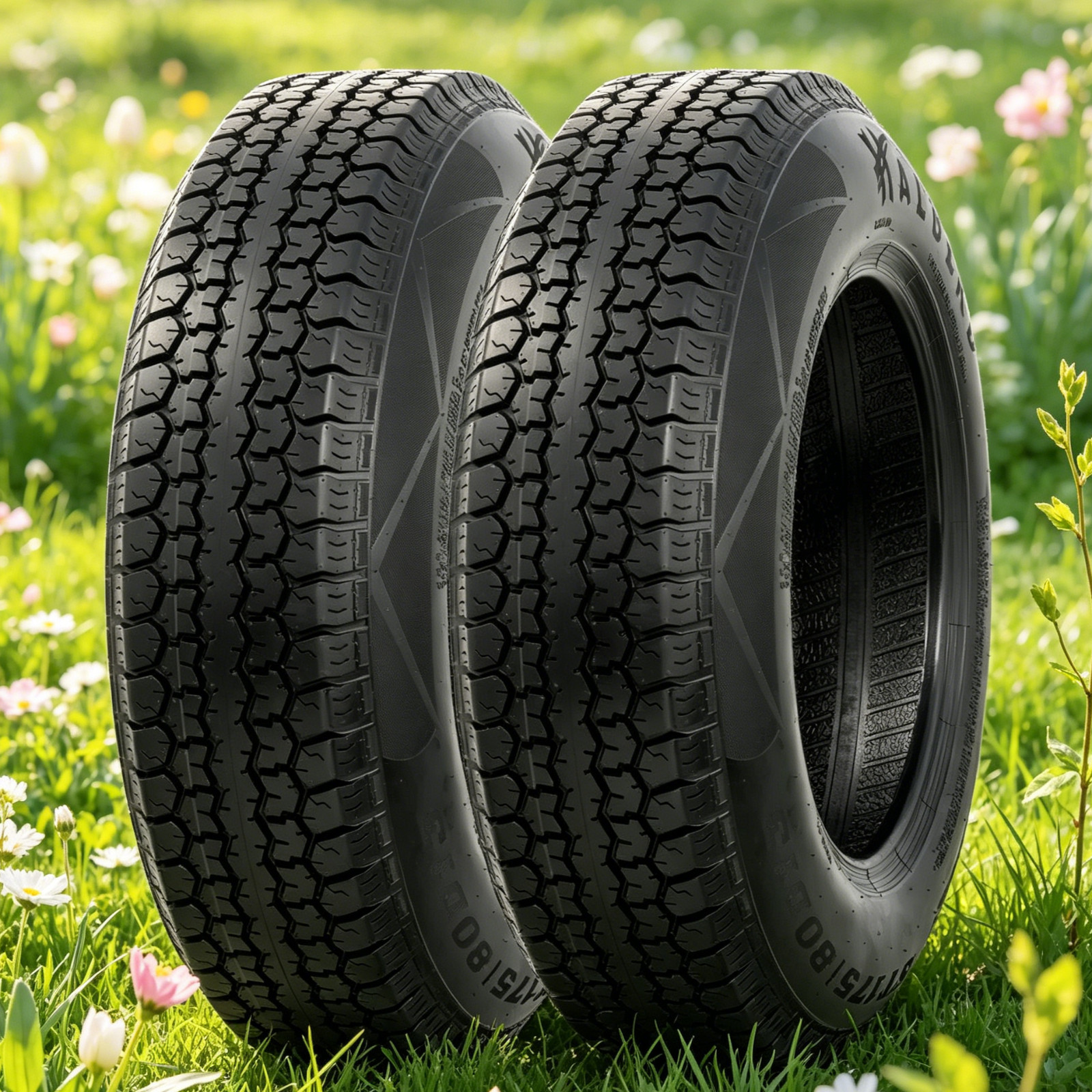 2PCS ST205/75D14 Trailer Tires 205 75 14 Heavy Duty 6PR Load C 205/75/14 Tubeles