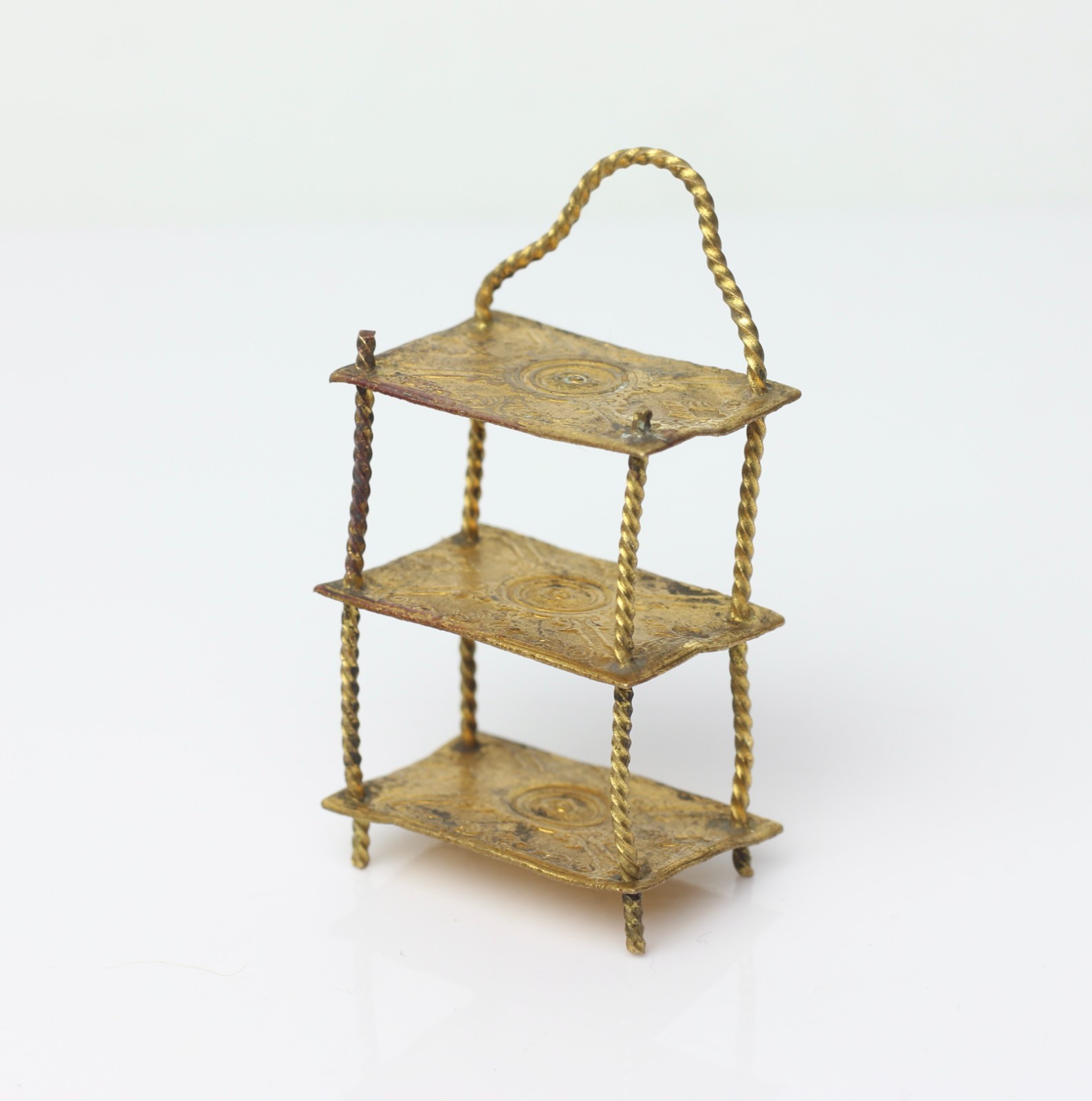 Antique German Dollhouse Erhard & Söhne Ormolu Wall Shelf Miniature 1890