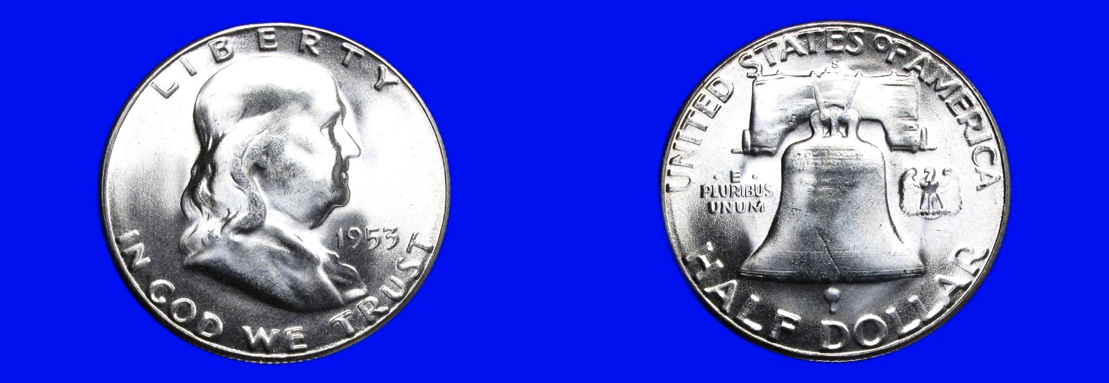 1953-S 50C FRANKLIN HALF DOLLAR TOP GEM-BU++++ MS++++ A VERY RARE S FRANKLIN
