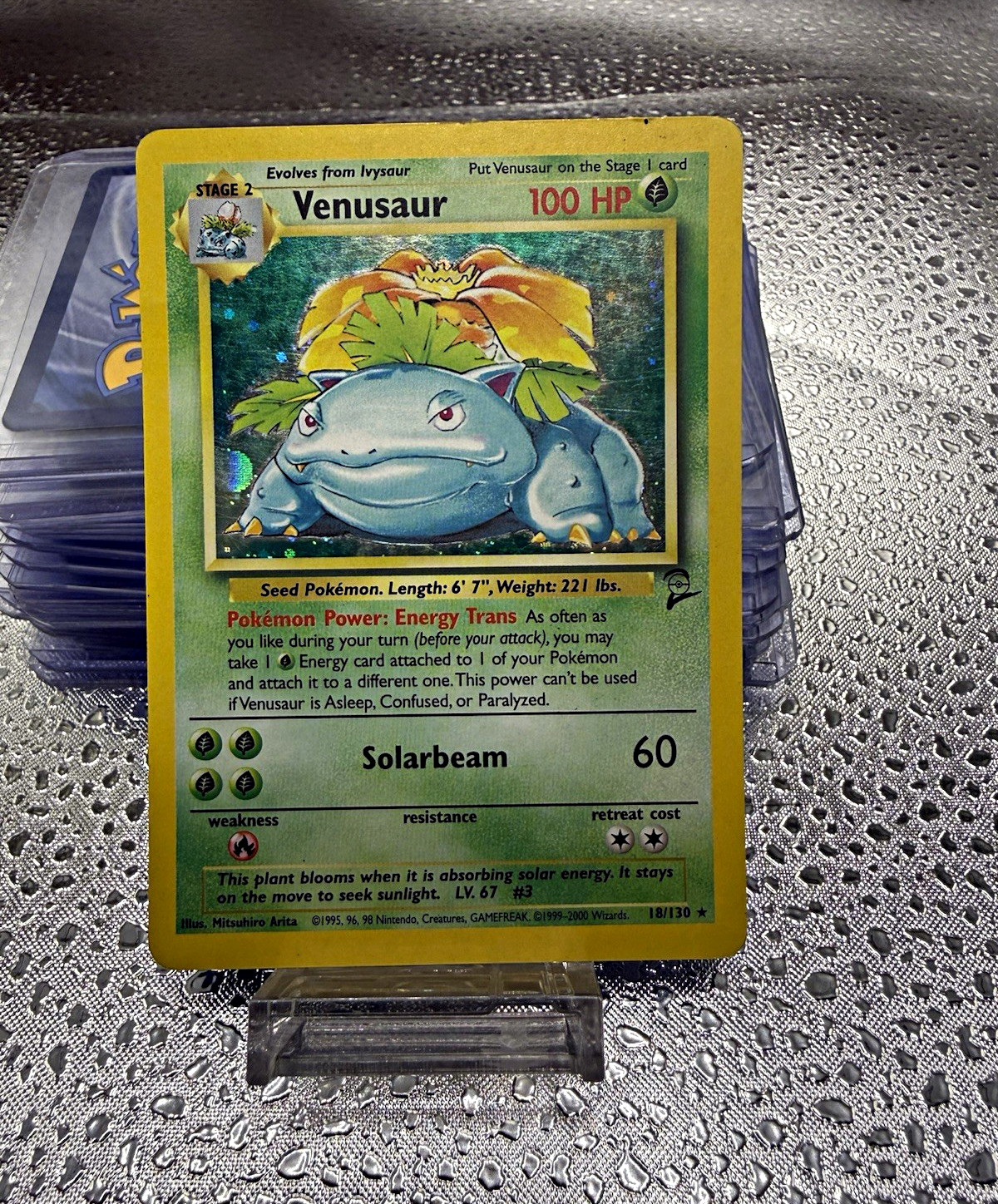 Pokemon TCG Venusaur 18/130 Base Set 2 Holo Rare Eng 1999 100 HP Arita