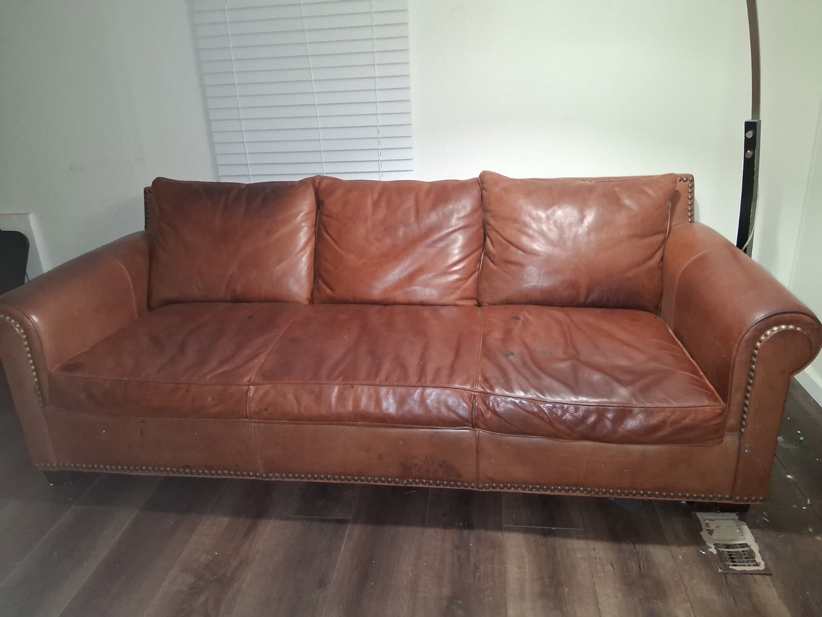 Genuine Bernhardt Leather Sofa And Ottoman