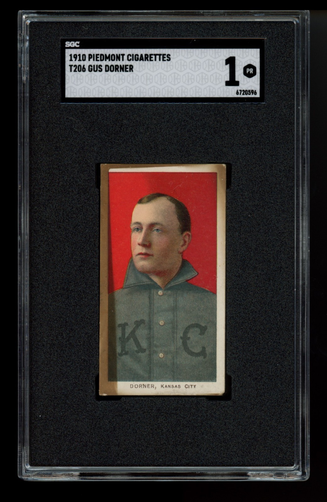 1910 T206 Gus Dorner - 350 Piedmont Cigarettes -  SGC 1 - Kansas City Blues