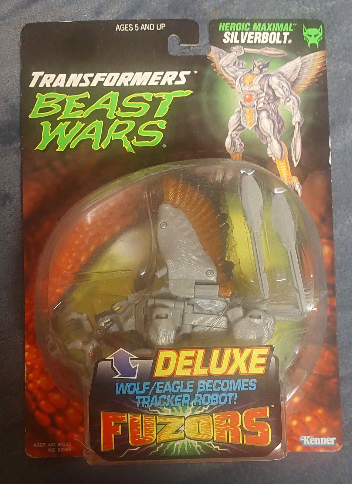 Kenner Transformers Beast Wars Fuzors Silverbolt Wolf/Eagle Transforming 1997