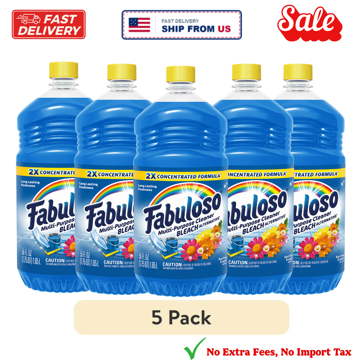 5 Pack Fabuloso 2X Tropical Spring Multi Surface Cleaner 56 Fl Oz 5 Pack Fabuloso 2X Tropical Spring Multi Surface Cleaner 56 Fl Oz