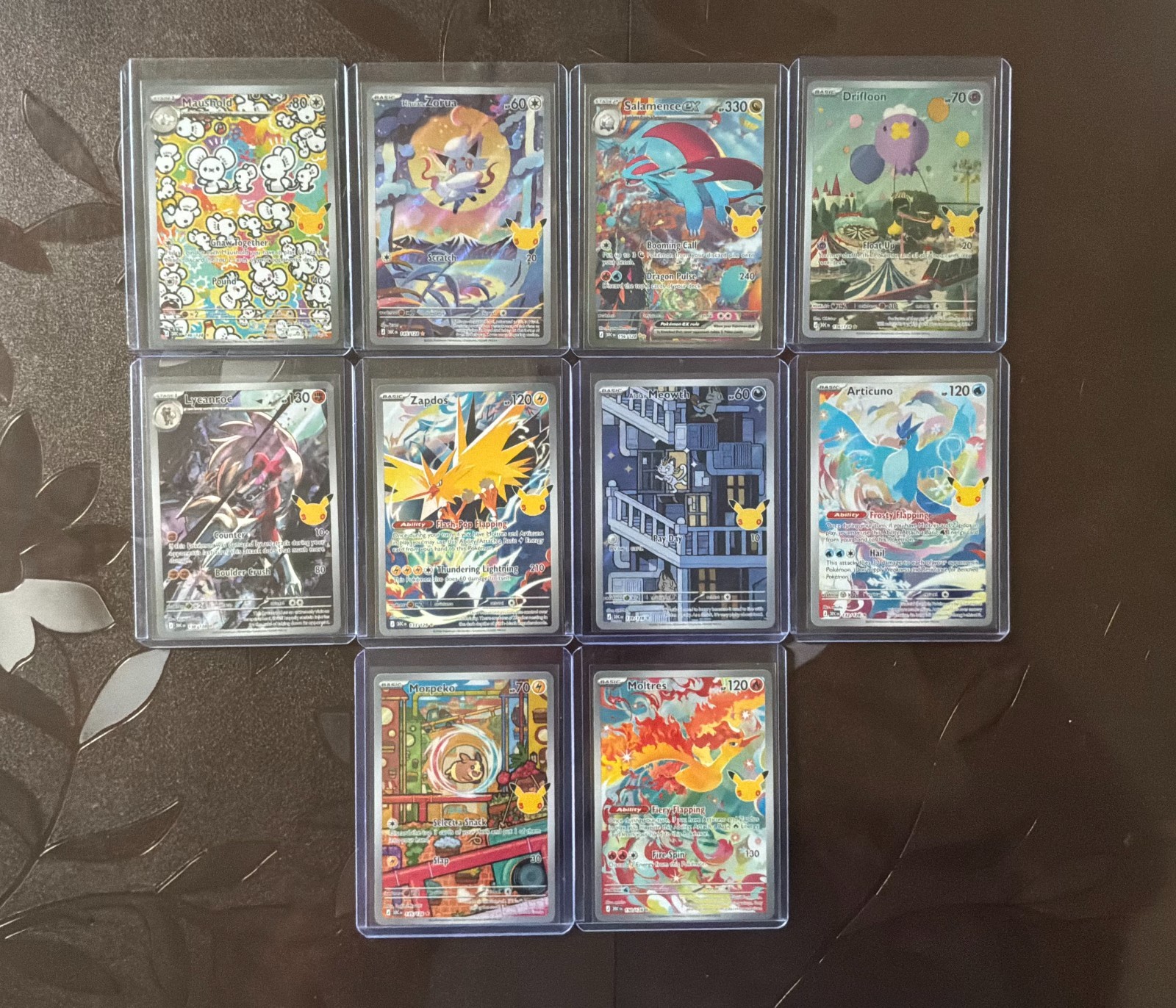 Pokemon 30th Celebration 10 Card Lot IR SIR Salamence ex Zapdos Articuno NM