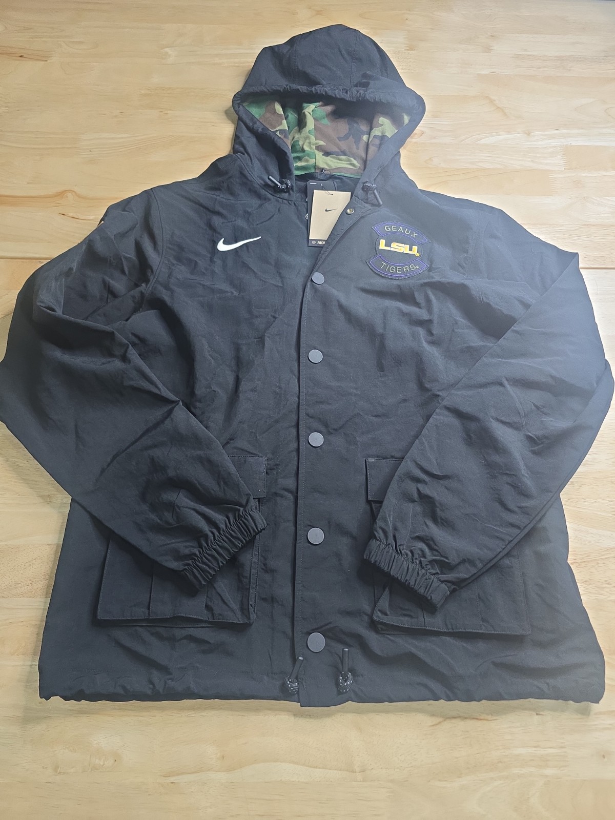 Nike NCAA LSU Tigers Louisiana Military Appreciation Full Snap Jacket Size Large