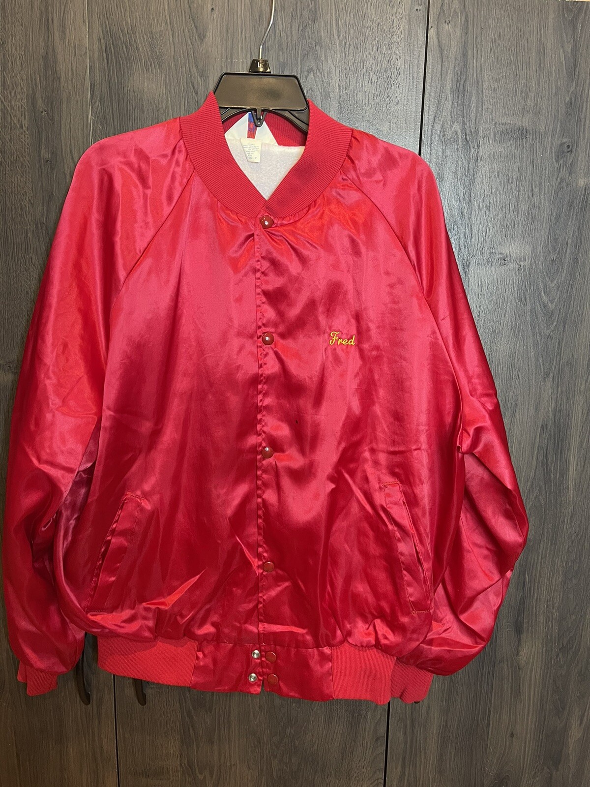 Vintage Seymour Street Machines, Seymour Indiana Satin Jacket Adult XL Red USA