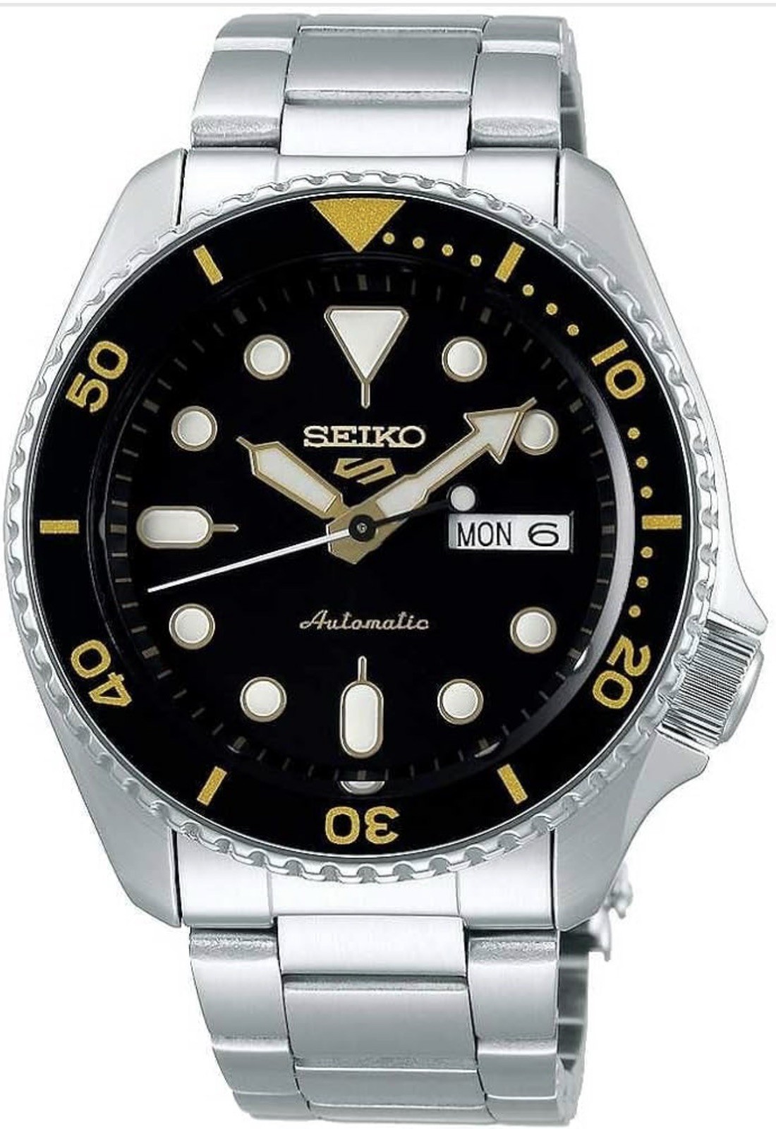 Seiko 5 Sports SKX Series SRPD57K1 Automatic Black Dial Gold-Tone Accents Watch Seiko 5 Sports SKX Series SRPD57K1 Automatic Black Dial Gold-Tone Accents Watch
