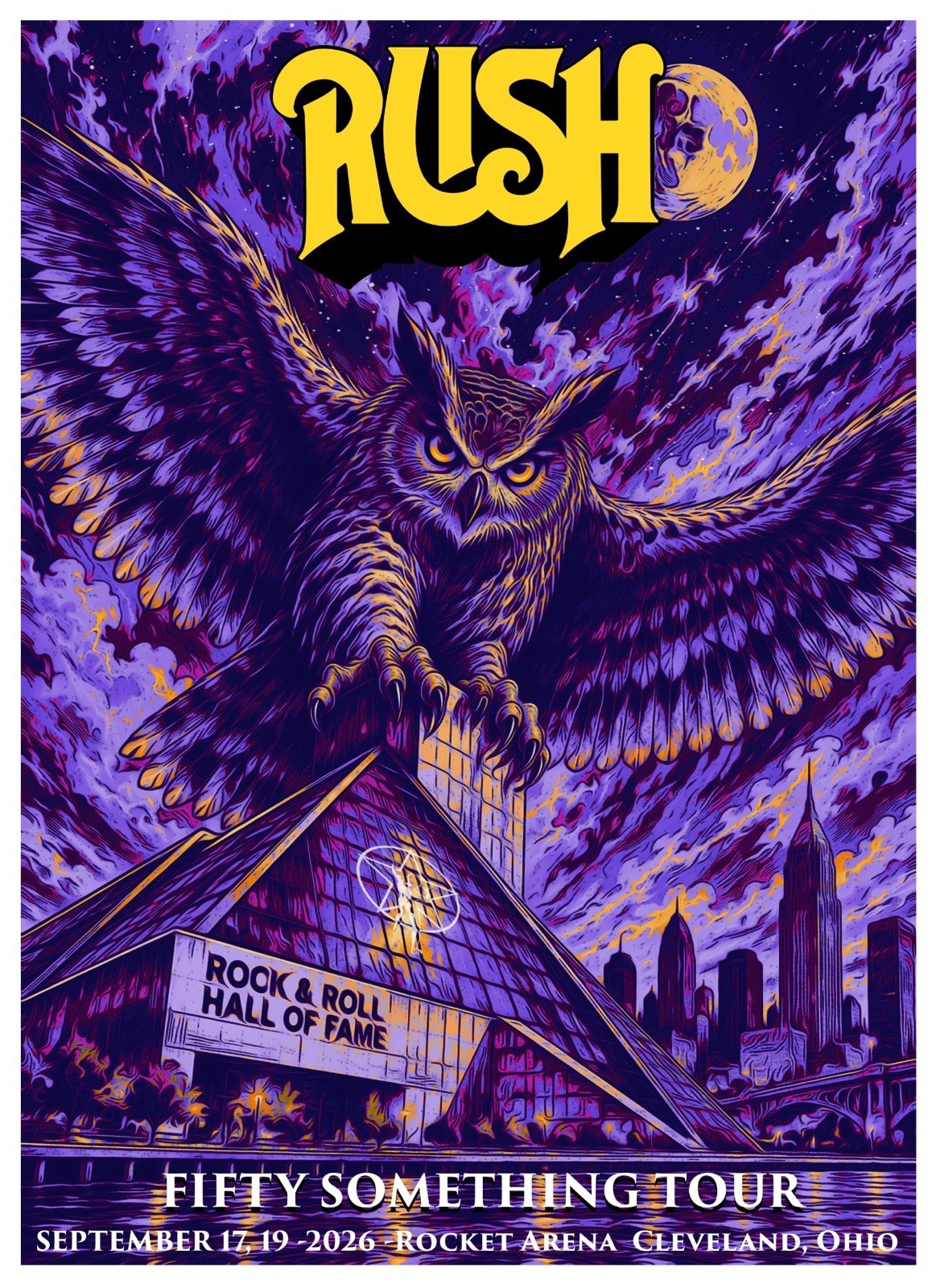 RUSH FIFTY SOMETHING TOUR 2026 Ohio POSTER Limited Signed & # To 100