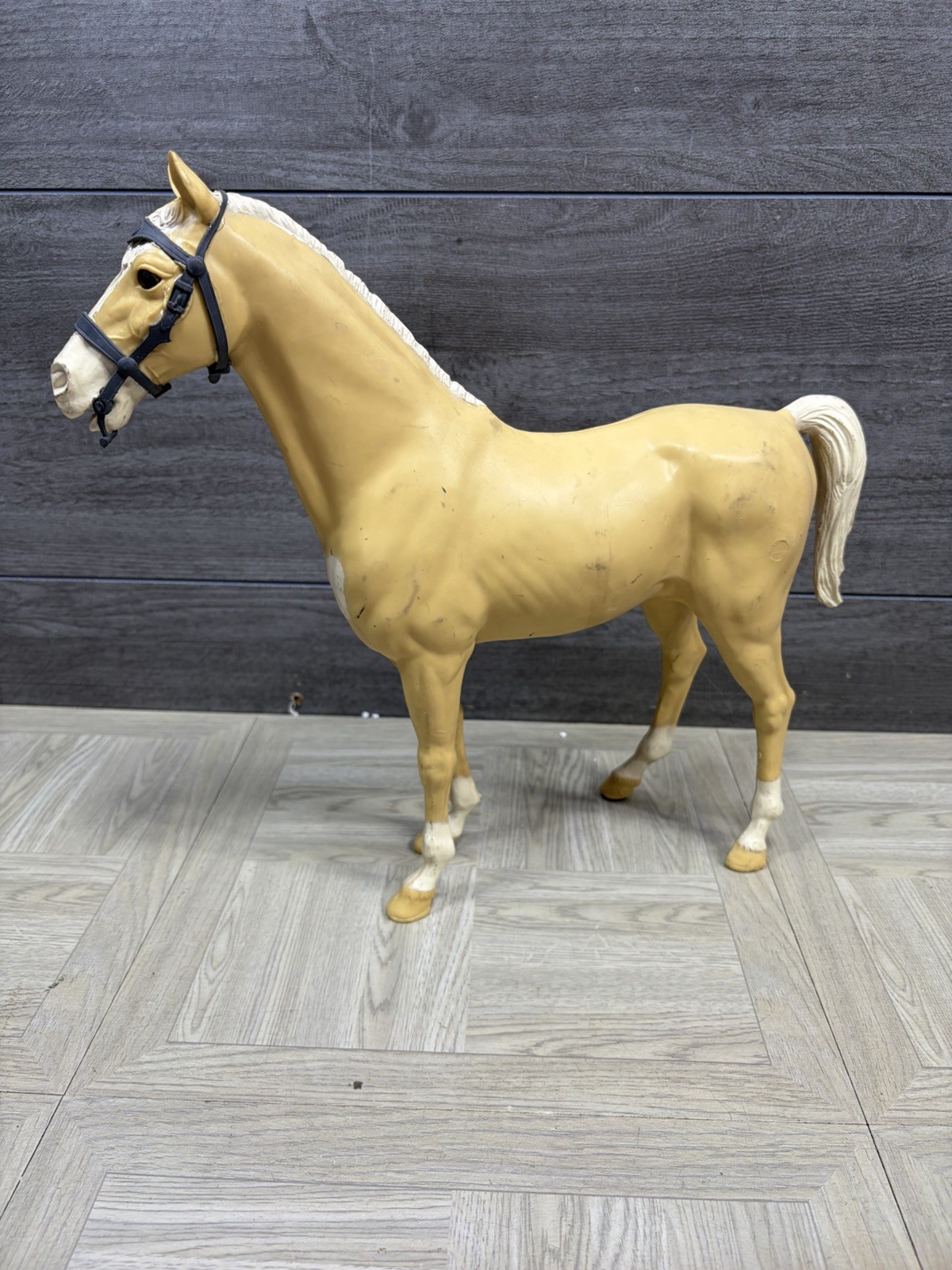 Louis Marx Toys Vintage Johnny West Palomino Thunderbolt Horse Toy Plastic