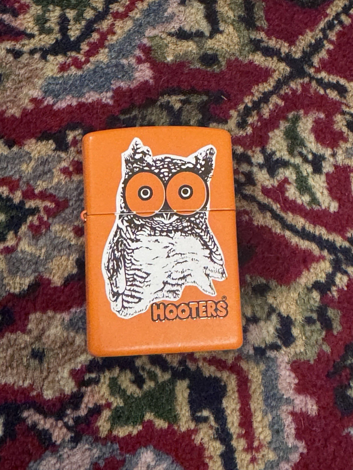 Vintage 2005 Hooters Owl Orange Matte Zippo Lighter Excellent No Box