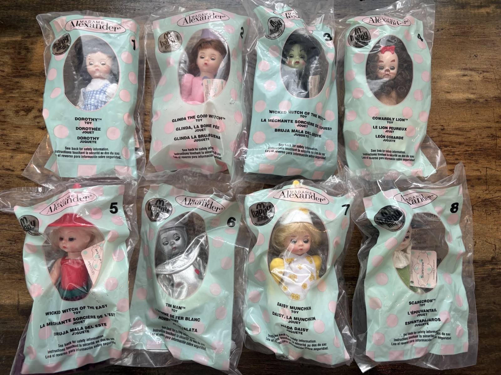 McDonald\'s Madame Alexander Wizard of Oz Dolls 2007 Complete Set of 8 New Sealed